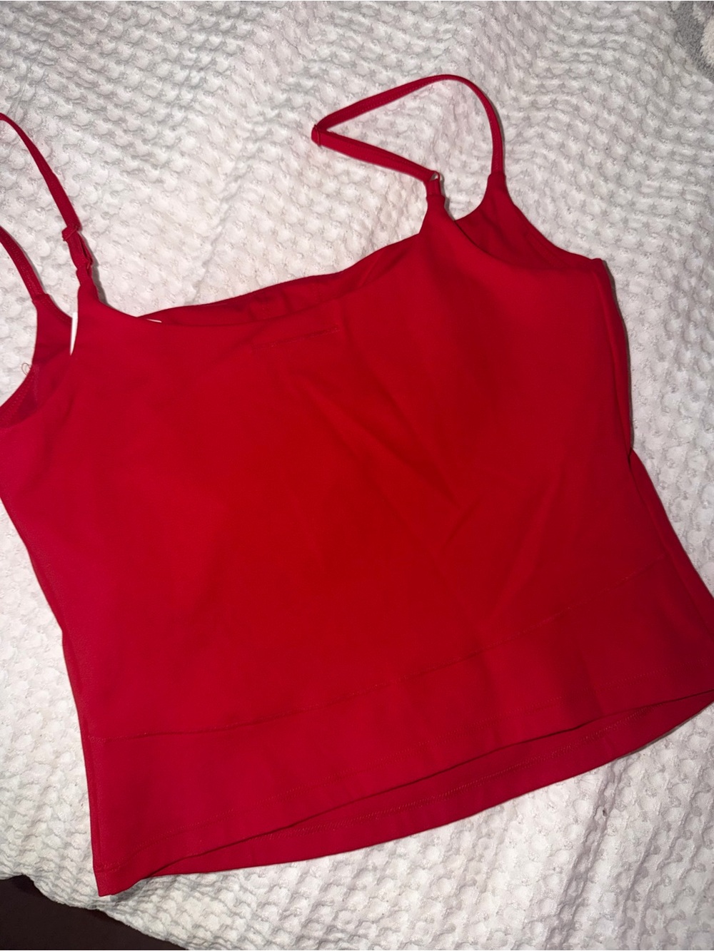 Red Spaghetti-Strap Women's Tank Top - Picture 3 of 4